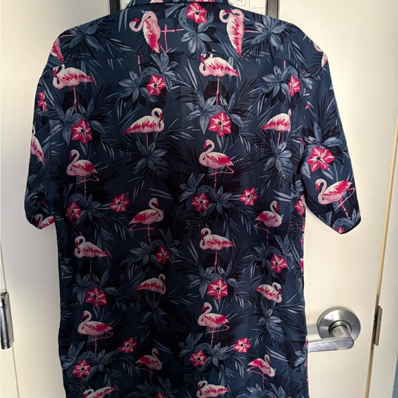 Rosso Milano Blue Floral Short Sleeve Button-Up Shirt Men's XL - Picture 5 of 8